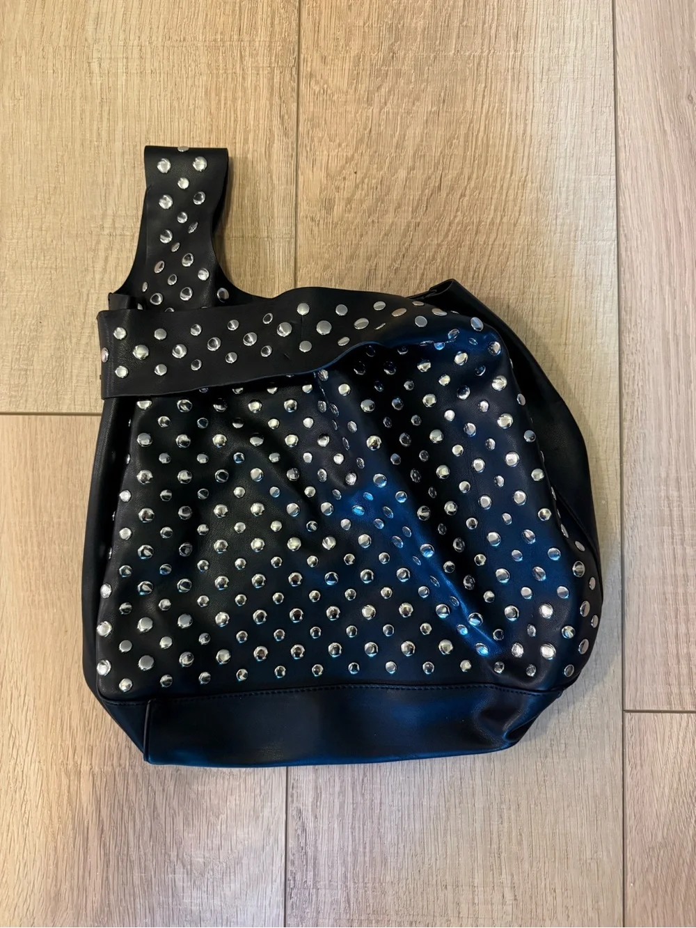 🖤 Topshop Black Studded Oversized Wristlet Bag | Statement Purse | Large Clutch